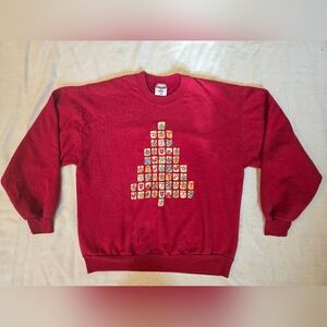 Vintage Jerzees Crewneck Women's Size M Christmas‎ Tree Quilted Sweatshirt